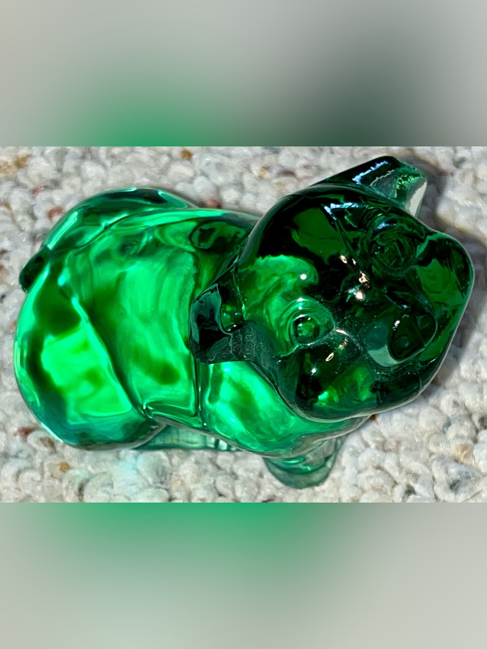 Fenton Solid Clear Green Glass Pig - NEW W/O BOX